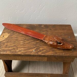 vintage real alligator head letter opener oddities brown